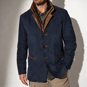 Chaqueta de cuero para hombre con detalles en cuero