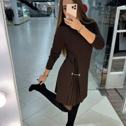 Rikke – Vestido elegante en forma de A con detalle plisado