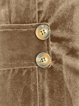 Sutton™ | Cárdigan de terciopelo color camel con botones de lazo