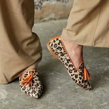 Nerina | Mocasines con estampado de leopardo y borlas
