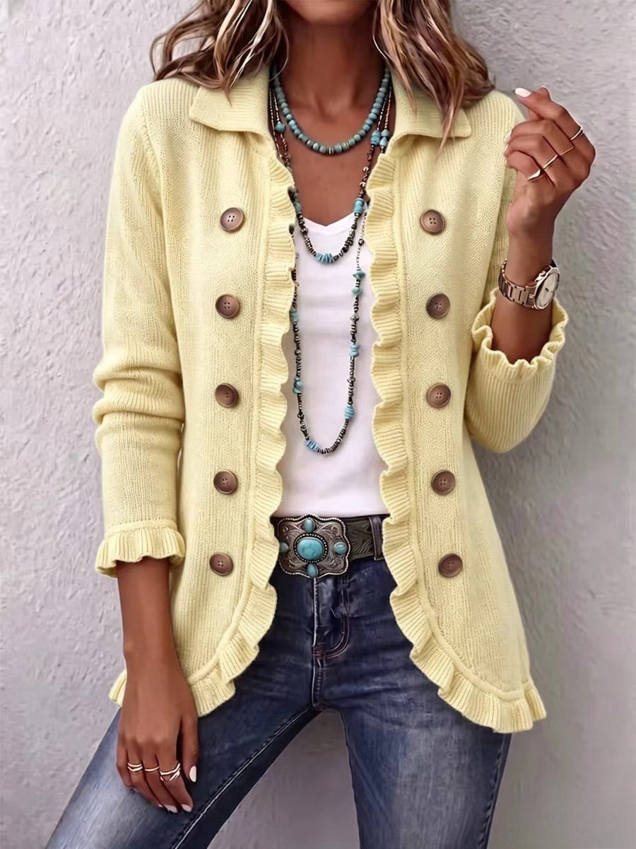 Liliano | Chaqueta con volantes de punto acanalado