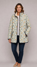 Nola | Chaqueta acolchada de cuello chimenea con estampado floral