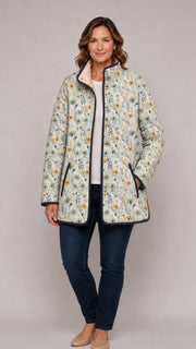 Nola | Chaqueta acolchada de cuello chimenea con estampado floral