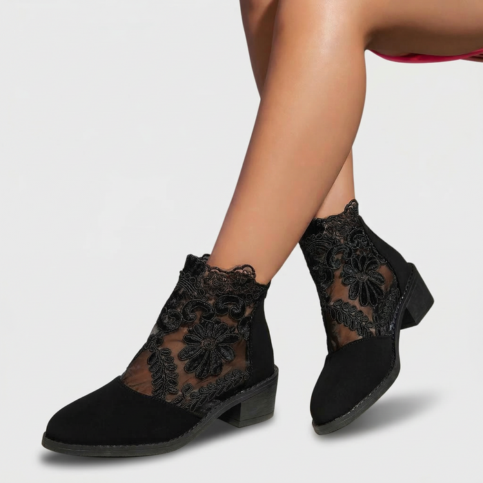 Botas de tacón de encaje confort elegantes Clarisse
