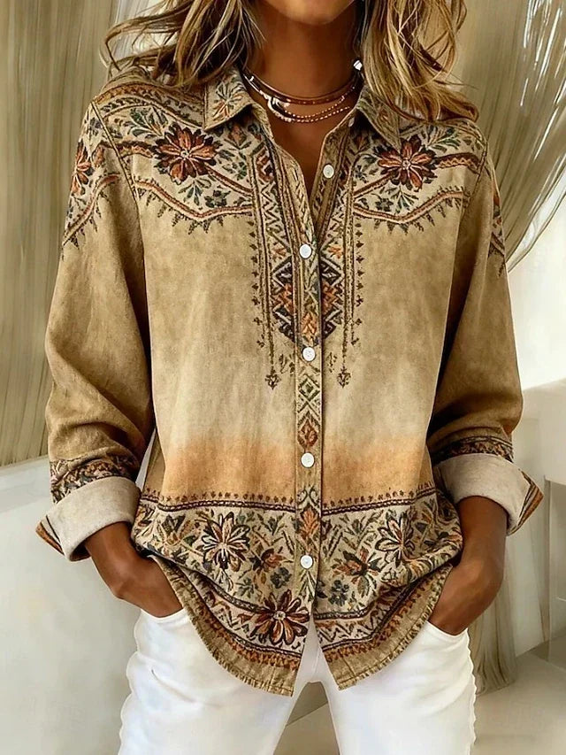 Arlette | Blusa vintage estampada con botones