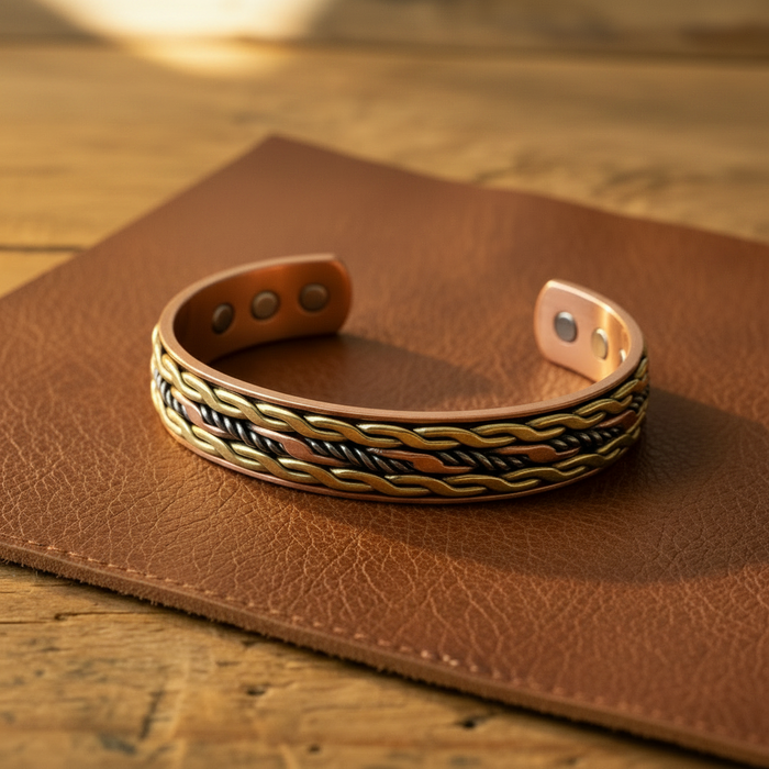 Mimbre | Pulsera con acabado cobrizo