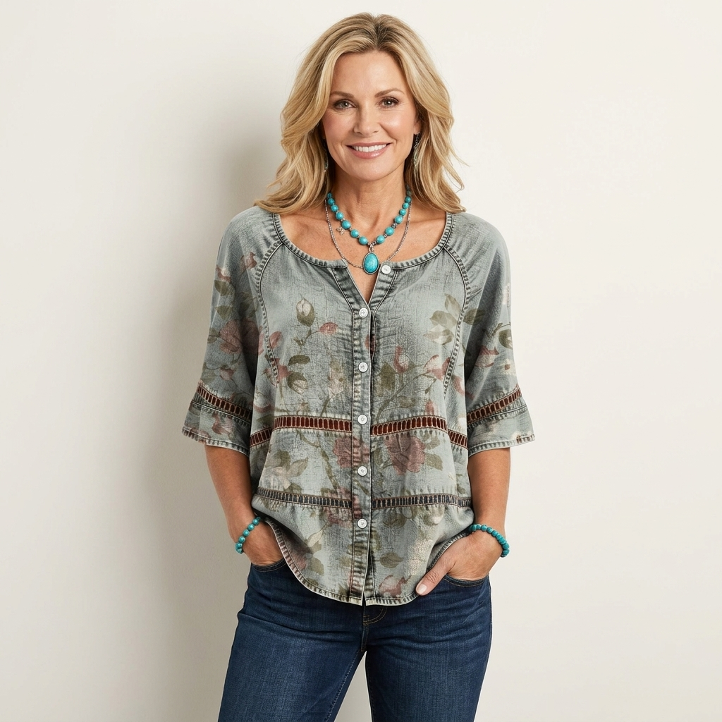 Arabella | Blusa con botones y mangas tres cuartos 16