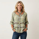 Arabella | Blusa con botones y mangas tres cuartos 22