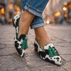 Estampado de vaca verde