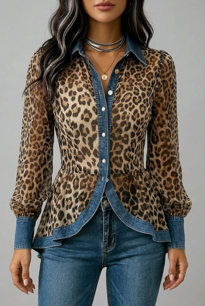 Fablenne™ | Chaqueta larga con estampado de leopardo con estampado de leopardo