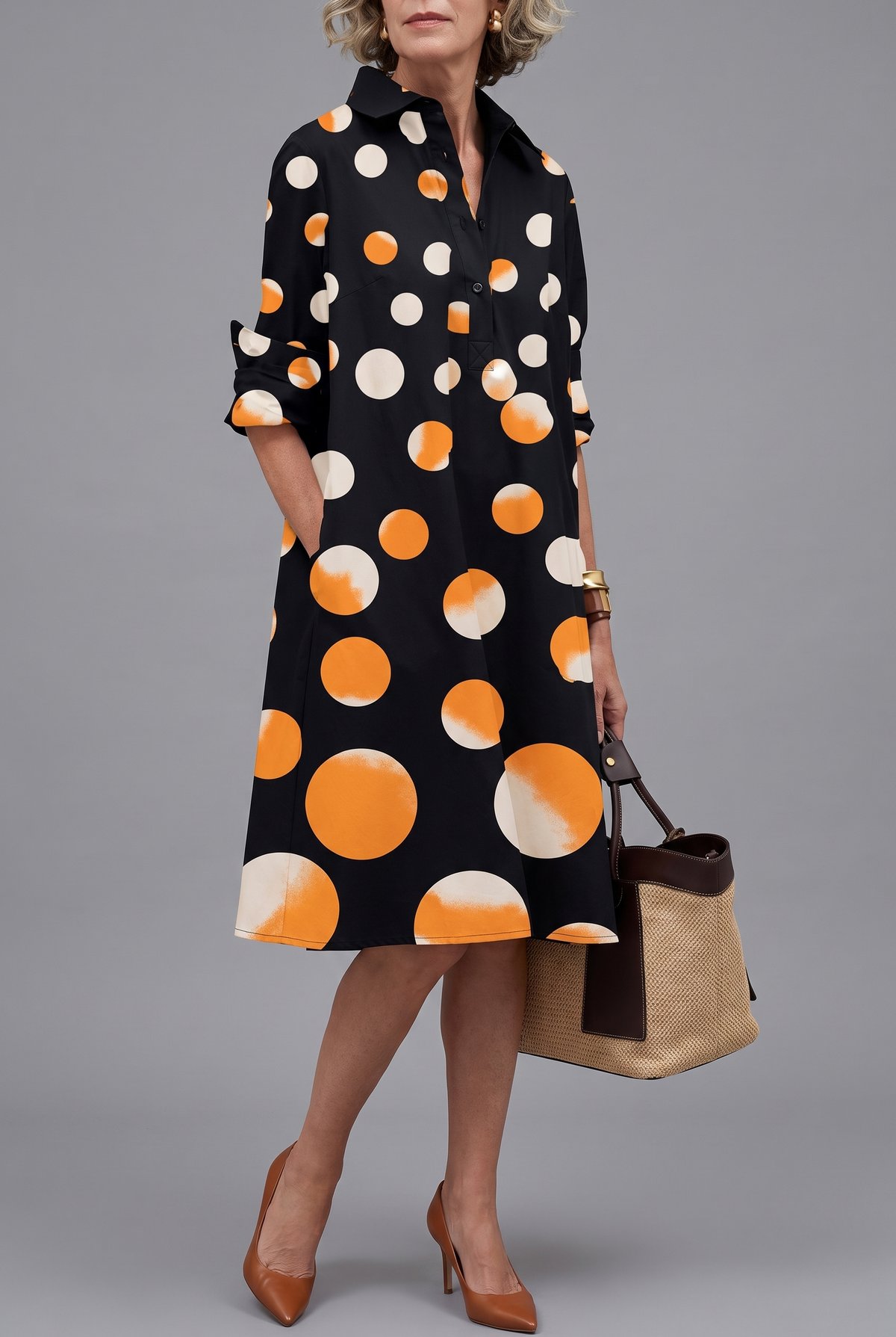 Rosalind – Elegante vestido midi con un toque dramático sin esfuerzo