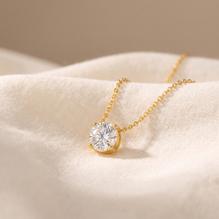Rafaela - Collar de circón con baño de oro de 18 quilates en plata de ley