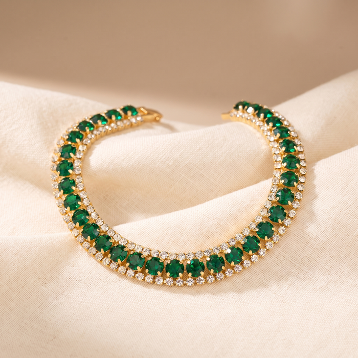 Pulsera verde dorado