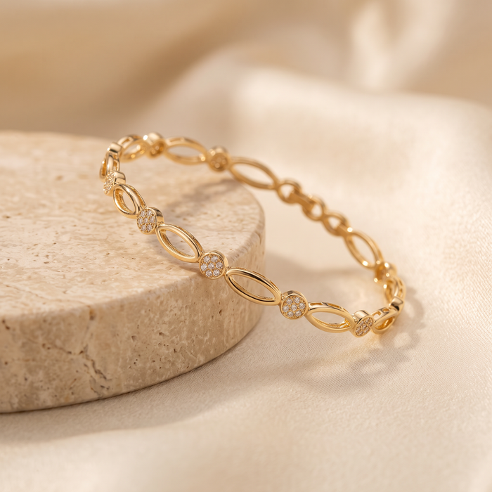 Clara - Elegante pulsera de oro (con circonita)