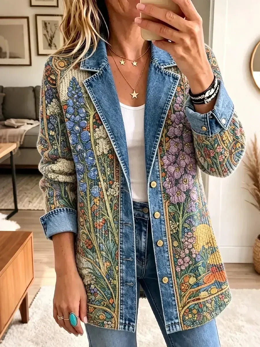 Elizabeth | Chaqueta vaquera vintage con estampado floral