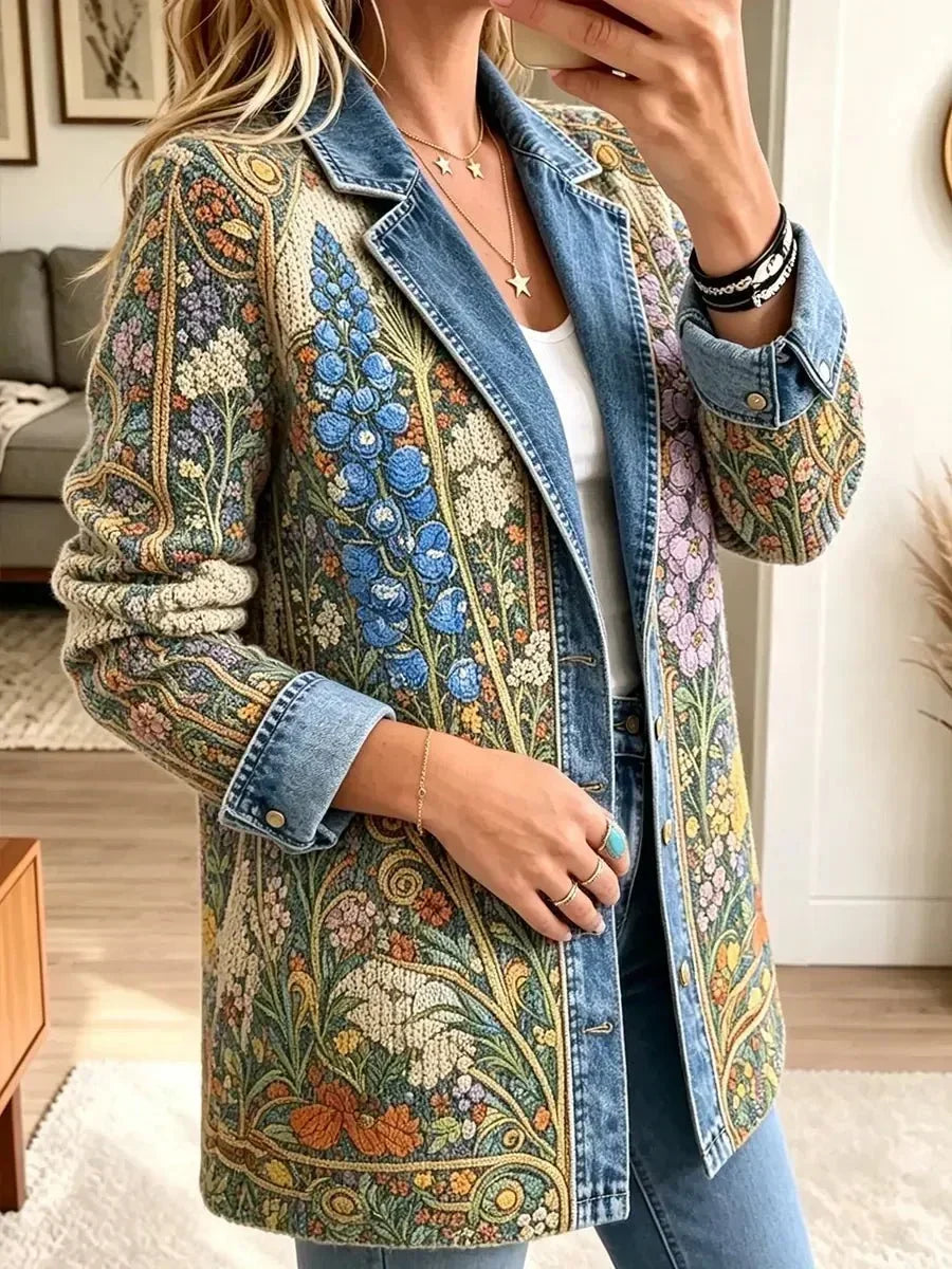 Elizabeth | Chaqueta vaquera vintage con estampado floral
