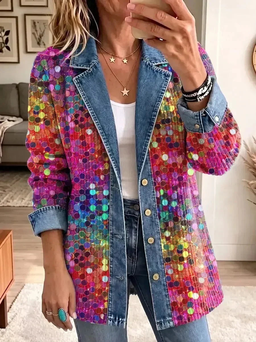 Eleanor | Chaqueta retro con estampado de lentejuelas brillantes