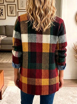 Isabella | Chaqueta vaquera de otoño a cuadros y con bloques de color