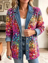 Eleanor | Chaqueta retro con estampado de lentejuelas brillantes