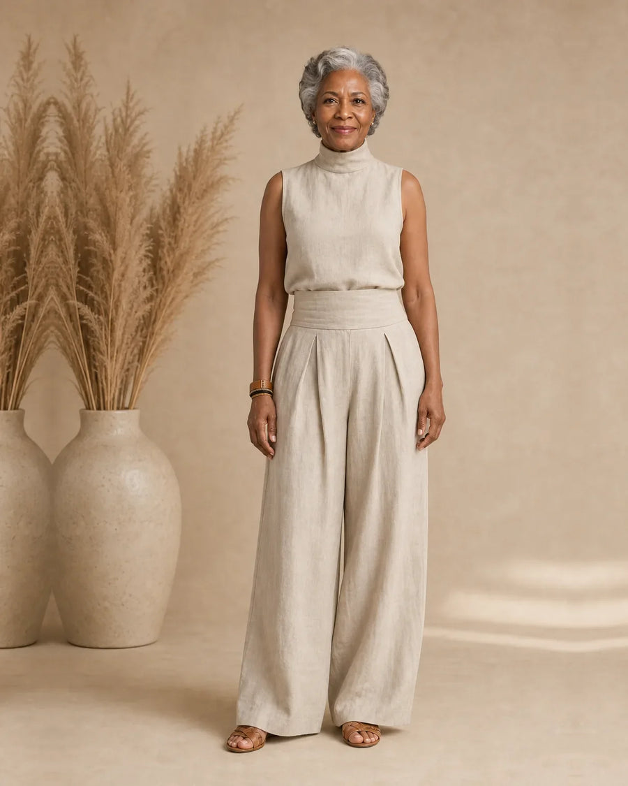 Tía | Elegante pantalón ancho y conjunto superior
