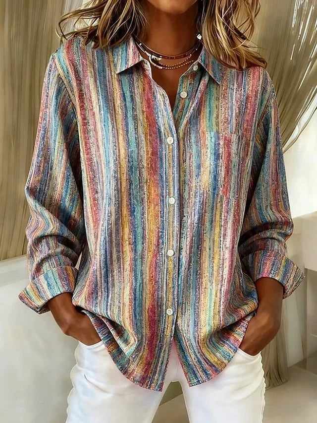 Caroline | Blusa camisera vintage a rayas