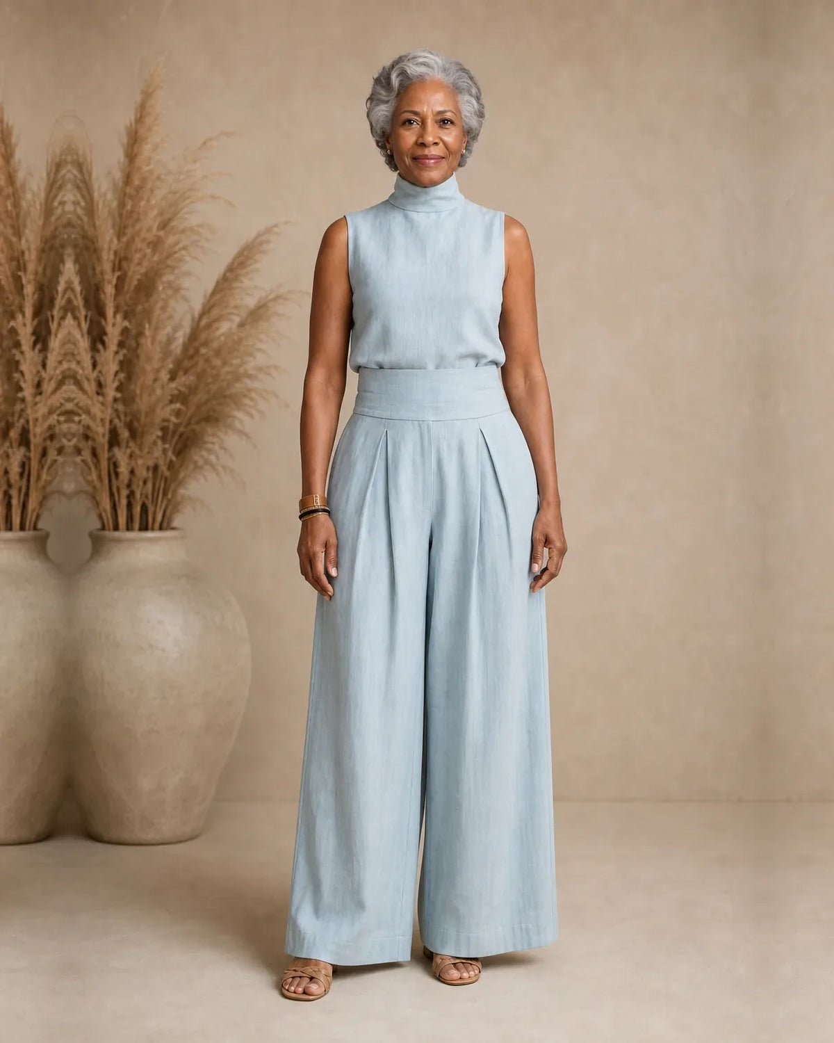 Tía | Elegante pantalón ancho y conjunto superior