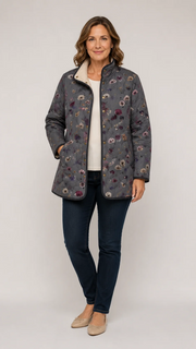 Niva | Chaqueta acolchada vintage con estampado floral