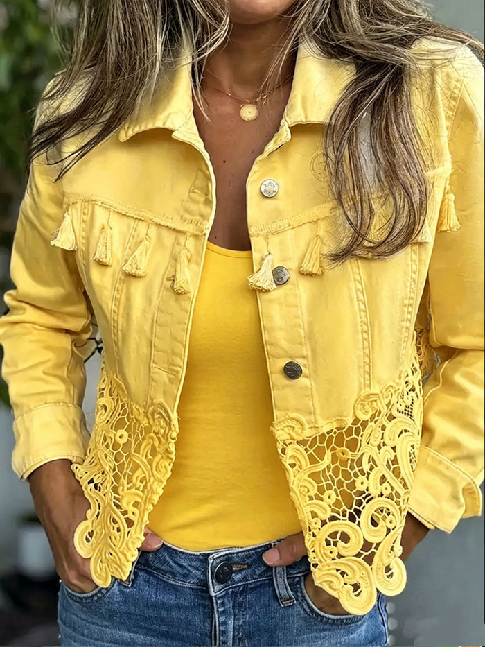 Kambría™ | Chaqueta con flecos y encaje