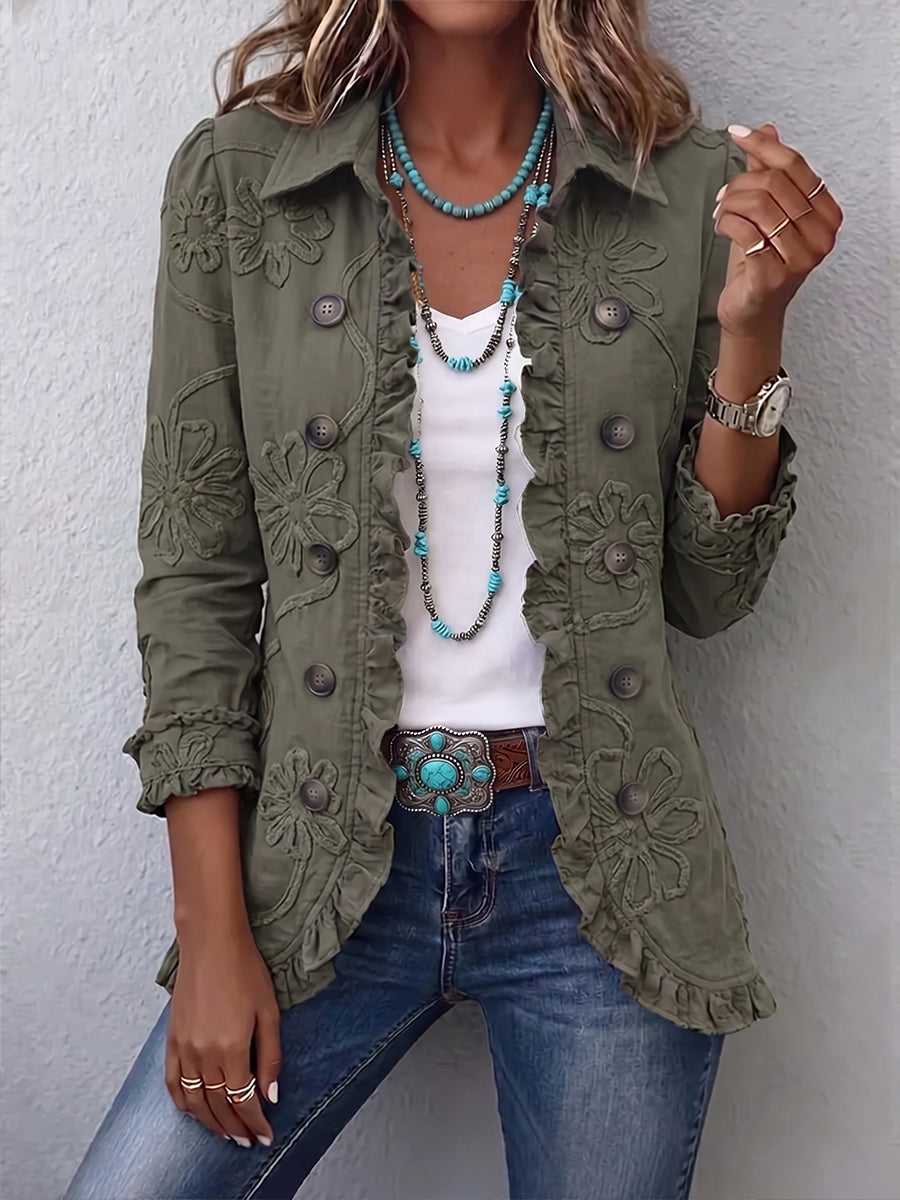 Kamberly | Chaqueta con volantes bordado floral boho-chic