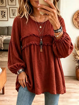 Chloe | Blusa túnica texturizada con volantes