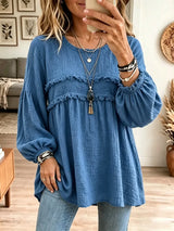 Chloe | Blusa túnica texturizada con volantes
