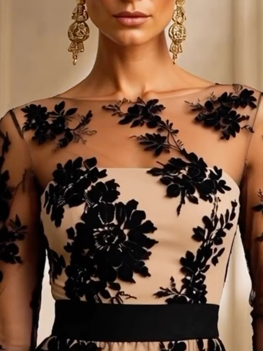 Adrielle | Vestido elegante de encaje floral