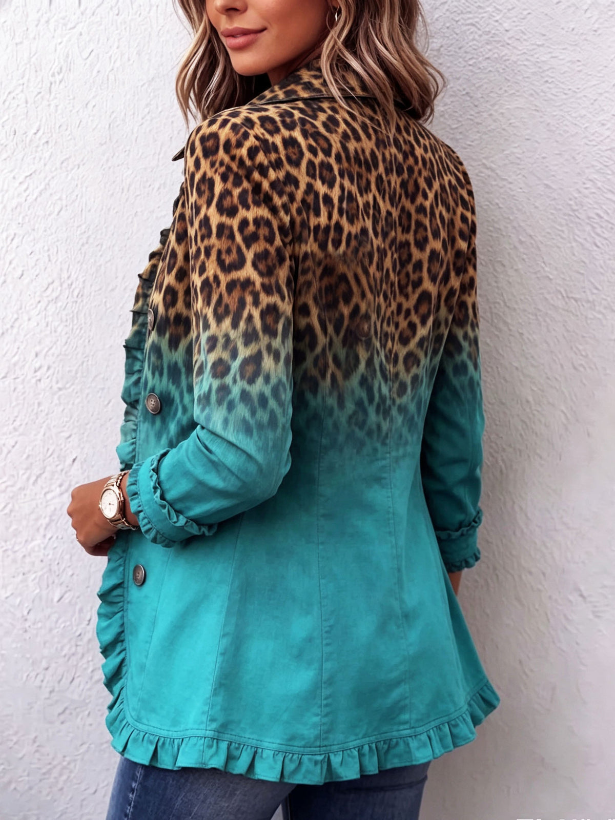 Elspeth™ | Chaqueta Blazer con Volantes Ombre Ombre