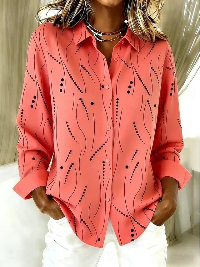 Deirdre | Blusa holgada con estampado y botones
