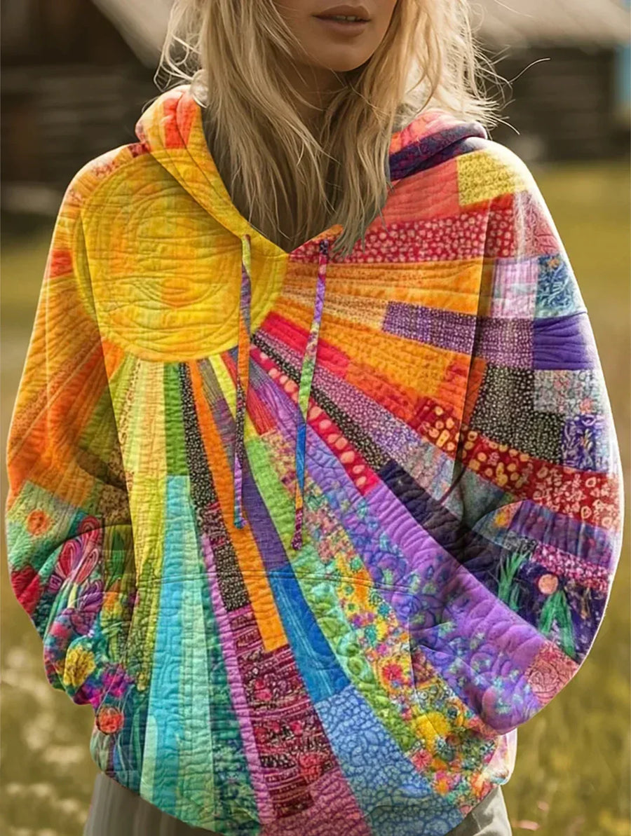 Dawnella™ | Sudadera con capucha bohemia multicolor