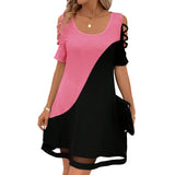 Liviana – Vestido midi con contraste y malla