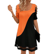 Liviana – Vestido midi con contraste y malla