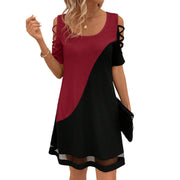 Liviana – Vestido midi con contraste y malla