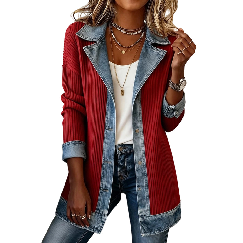 Freja – Chaqueta vaquera de punto acanalado