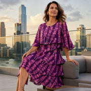 Milda – Vestido floral con mangas de volantes
