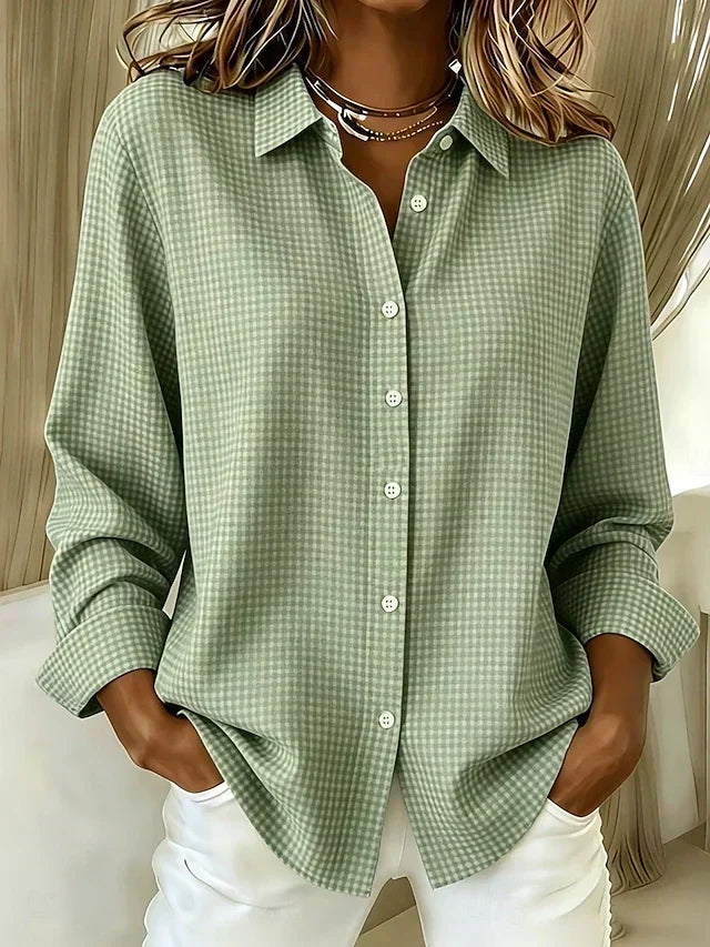 Edith | Blusa de cuadros holgada con botones