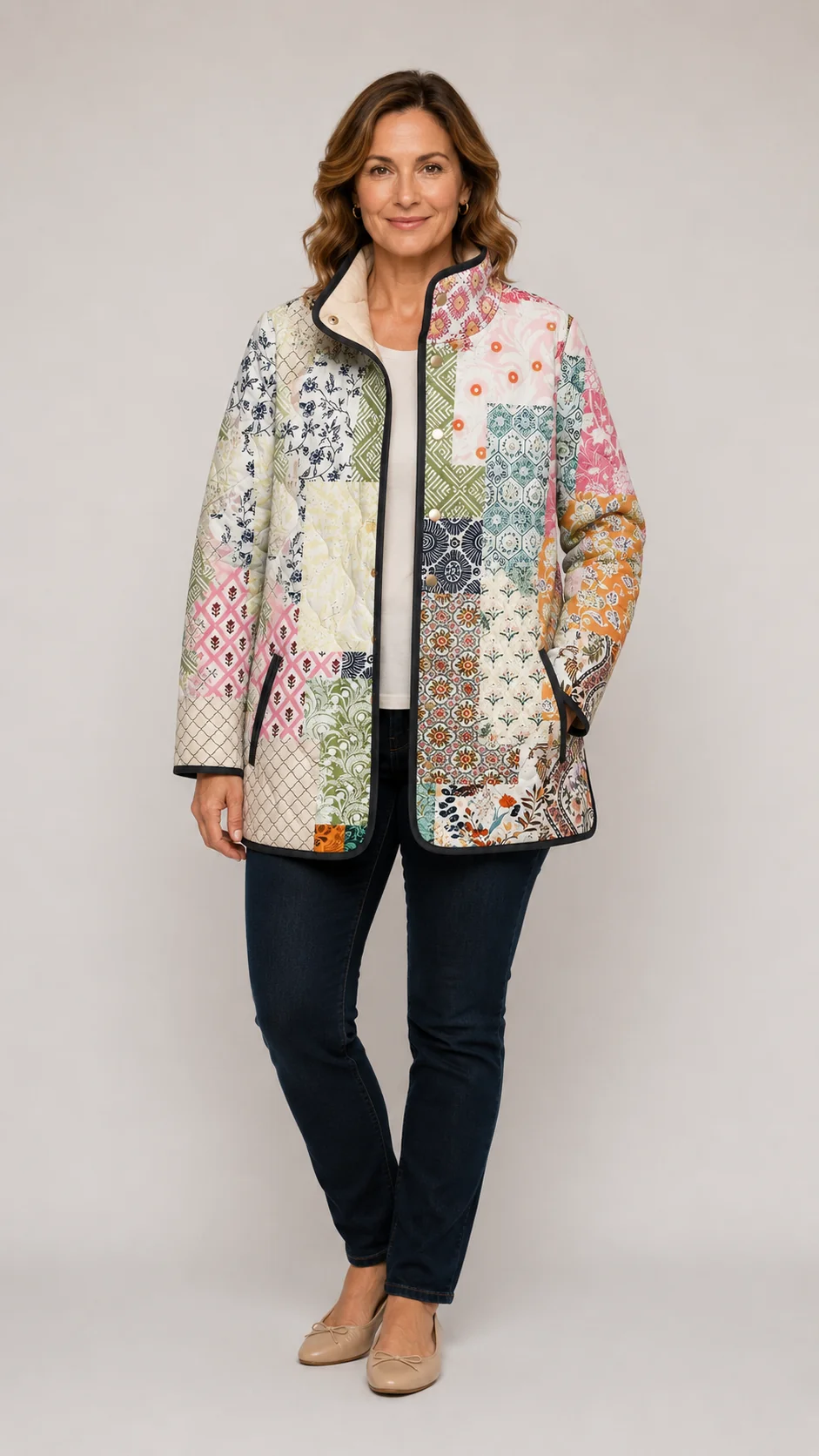 Suri | Chaqueta acolchada informal con estampado floral