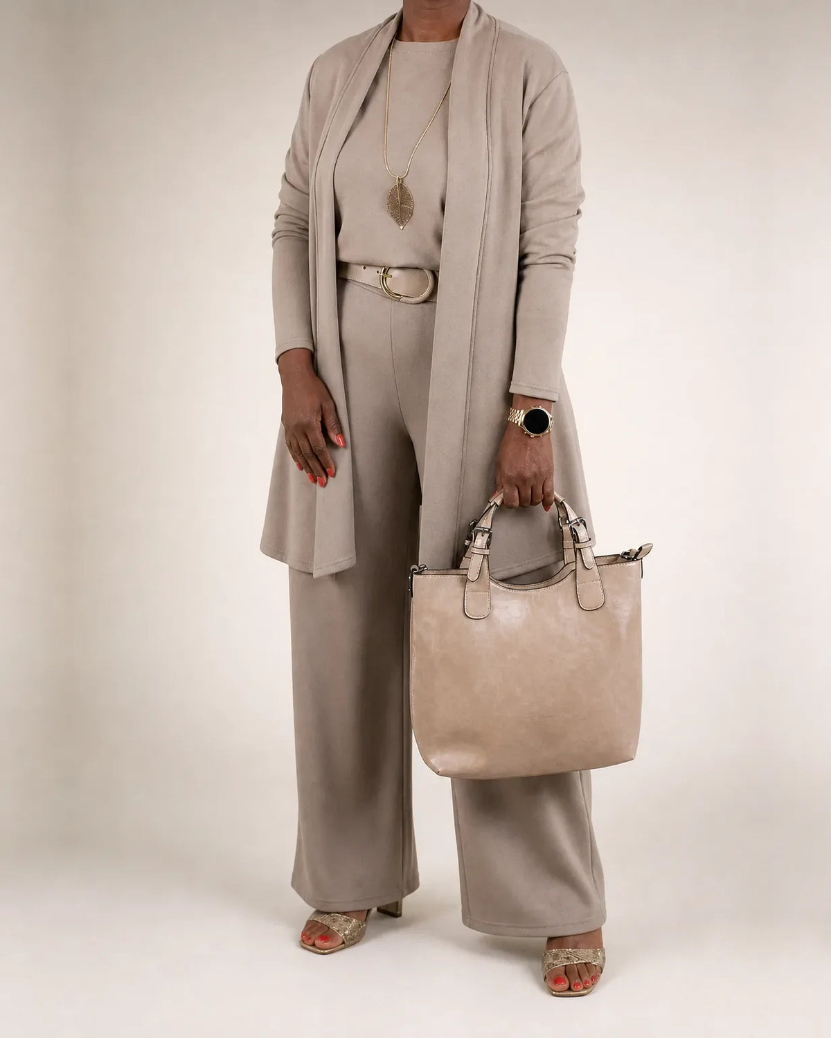 TAMIA | Set de cárdigan de punto de tres piezas