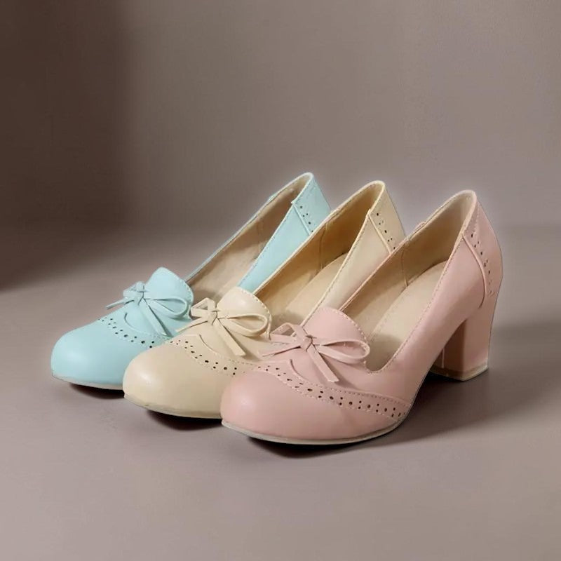 Marianne | Elegantes zapatos de tacón sin cordones con lazo