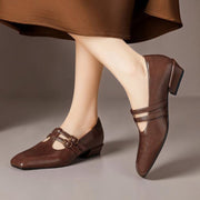 Rikke | Elegantes zapatos Mary Jane de piel con doble correa