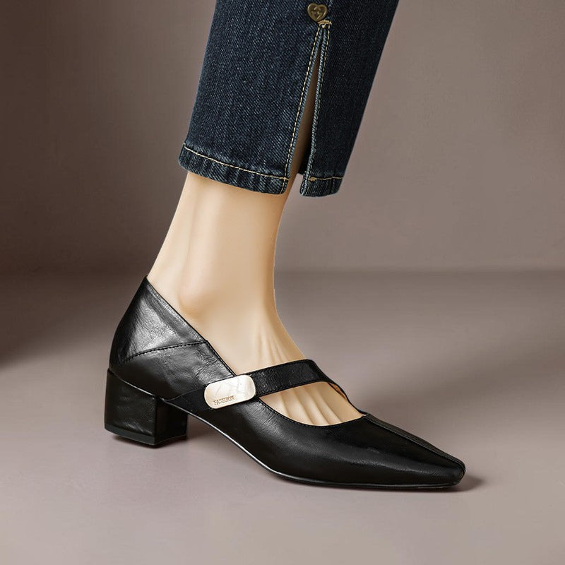 Else | Elegantes zapatos Mary Jane con hebilla dorada