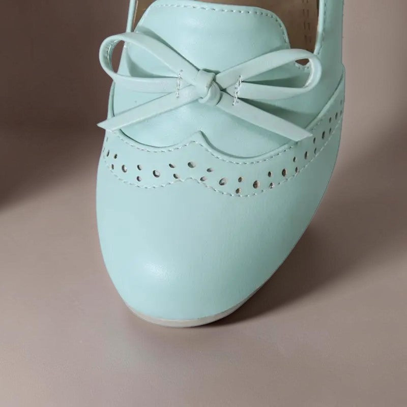 Marianne | Elegantes zapatos de tacón sin cordones con lazo