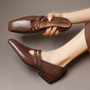 Rikke | Elegantes zapatos Mary Jane de piel con doble correa