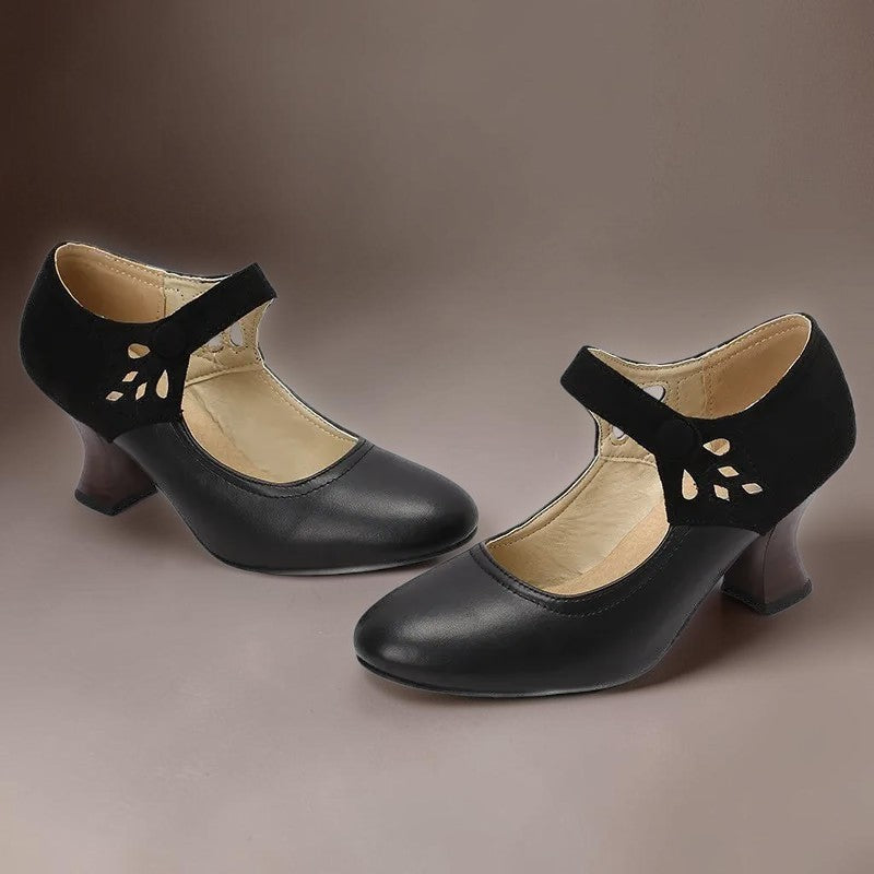 Bente | Zapatos de tacón elegantes con correa en el tobillo y tacón de bloque