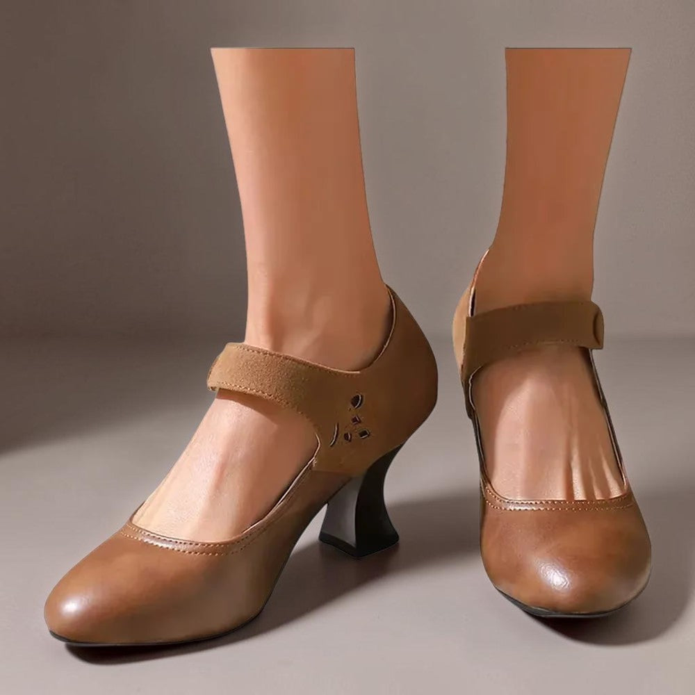 Bente | Zapatos de tacón elegantes con correa en el tobillo y tacón de bloque